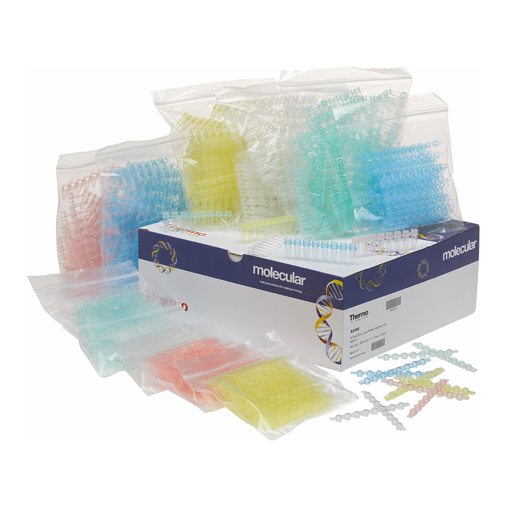 Thermo Fisher Scientific Tubes and Domed Caps, strips of 8, assorted colors