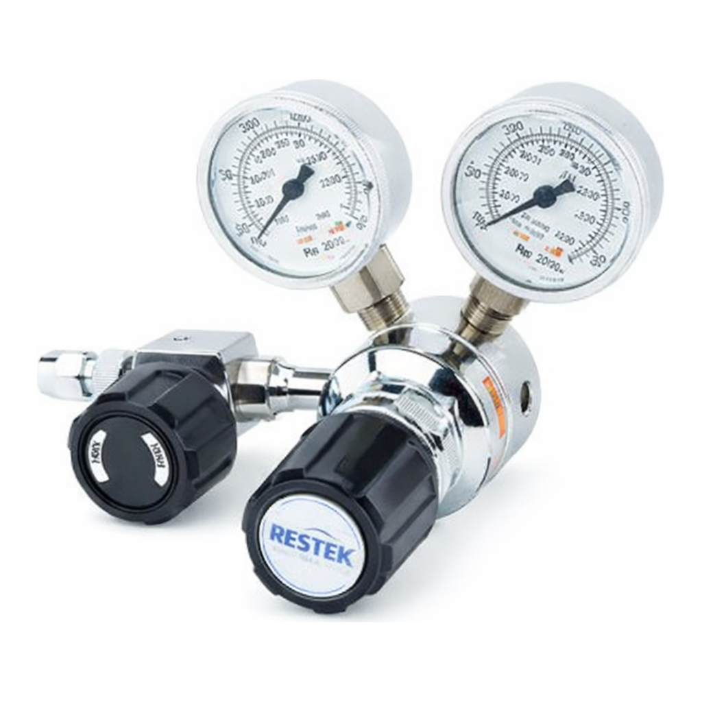 Restek Regulator, Brass, Dual Stage, Ultra High Purity Inert Gas, DIN 477 #1