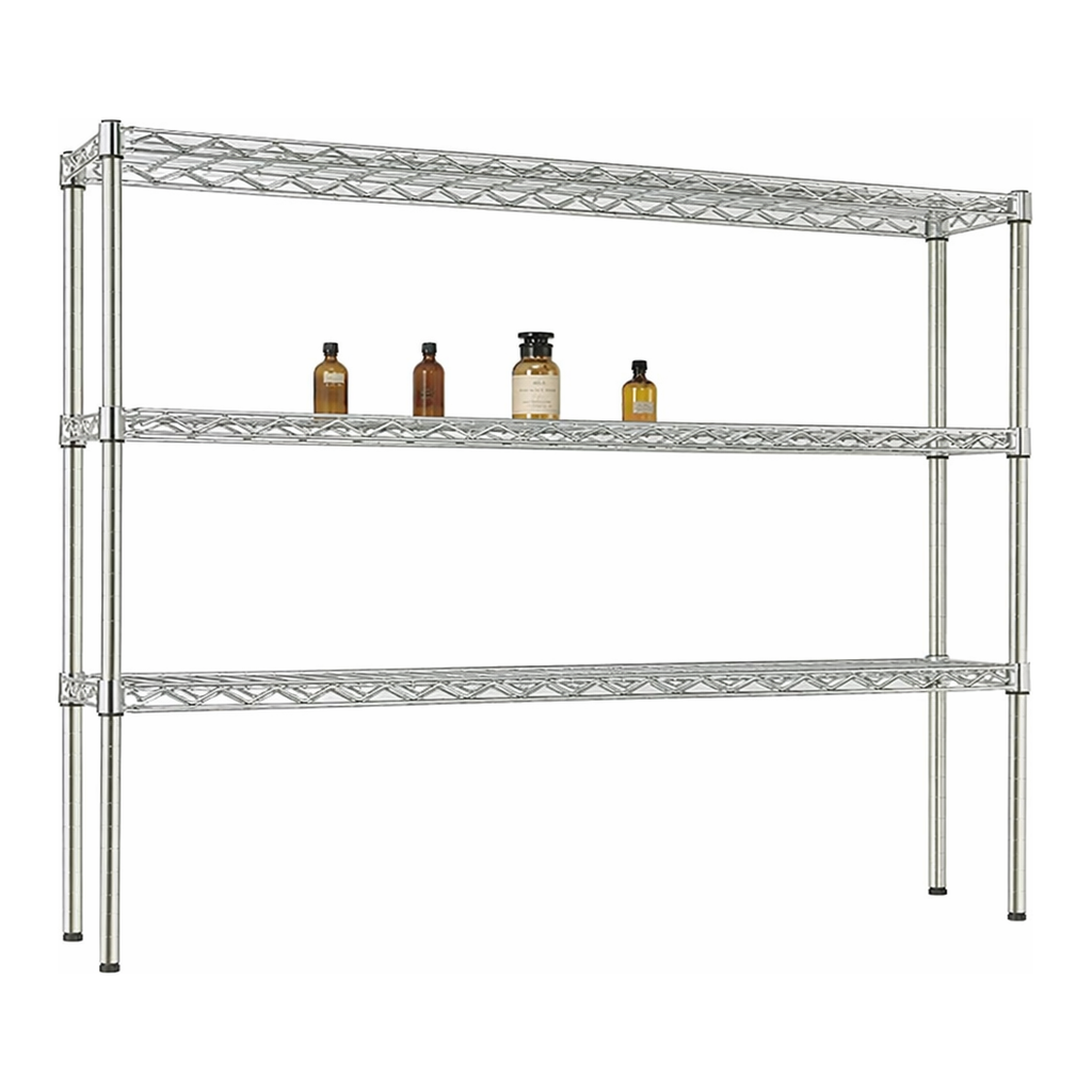 AS ONE Wire Shelf  Set(for Laboratory Table), 실험대 선반세트(크롬 도금)