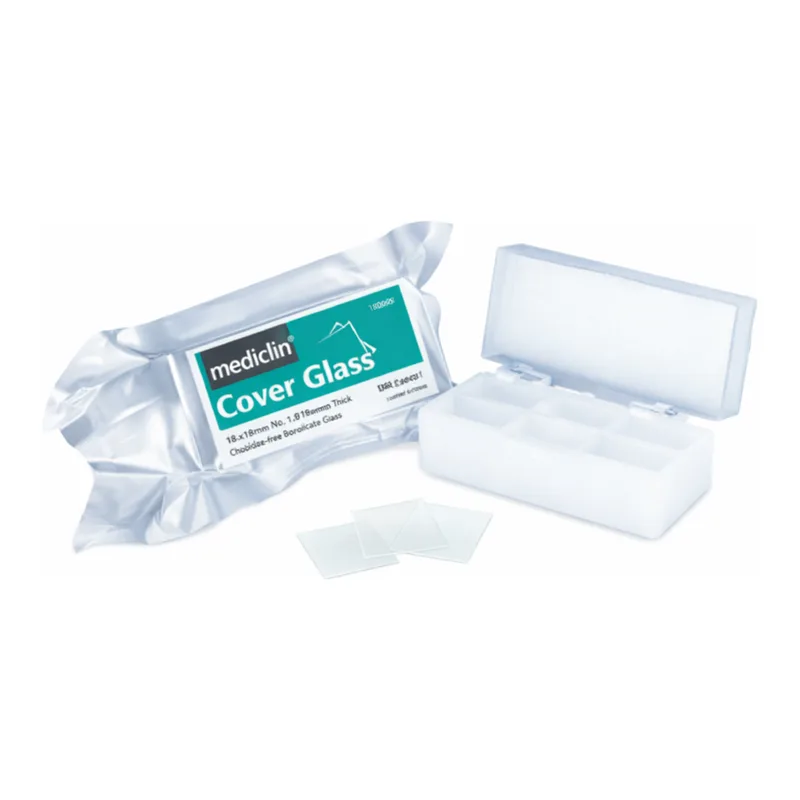 Daihan Science mediclin Popular Cover Glass, with Hinged Dispenser Box, 18×18~24×60mm<br>Made