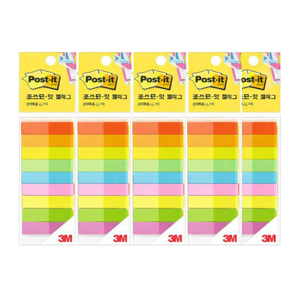 OFFICENEX [묶음]3M 포스트잇 플래그 분류용(종이) 670-MP(50x10mm)*5EA