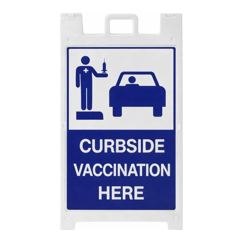 Brady Curbside Vaccination A-frame Sign Stand - Heavy Duty