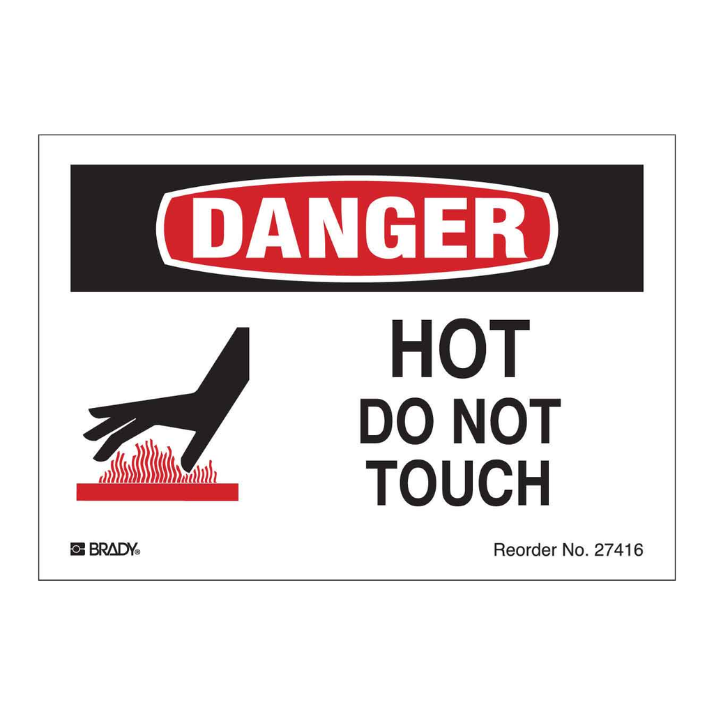 Brady Reflective DANGER Hot Do Not Touch Labels