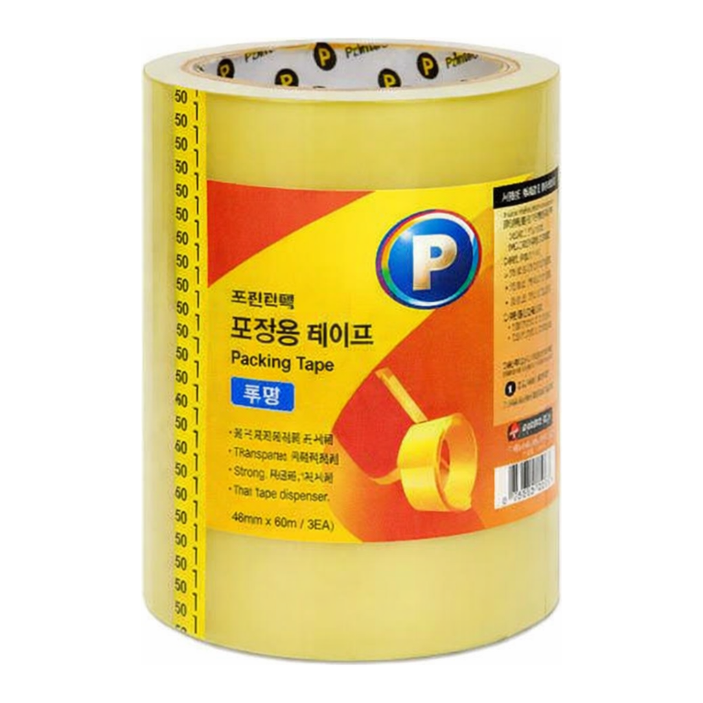 OFFICENEX 프린텍 P4845-3 포장용테이프ㅡ투명 OPP 3EA(48 x 45)