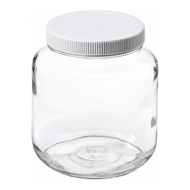 Thermo Fisher Scientific Wide-Mouth Short-Profile Clear Glass Jars with Closure, 2000mL, unprocessed