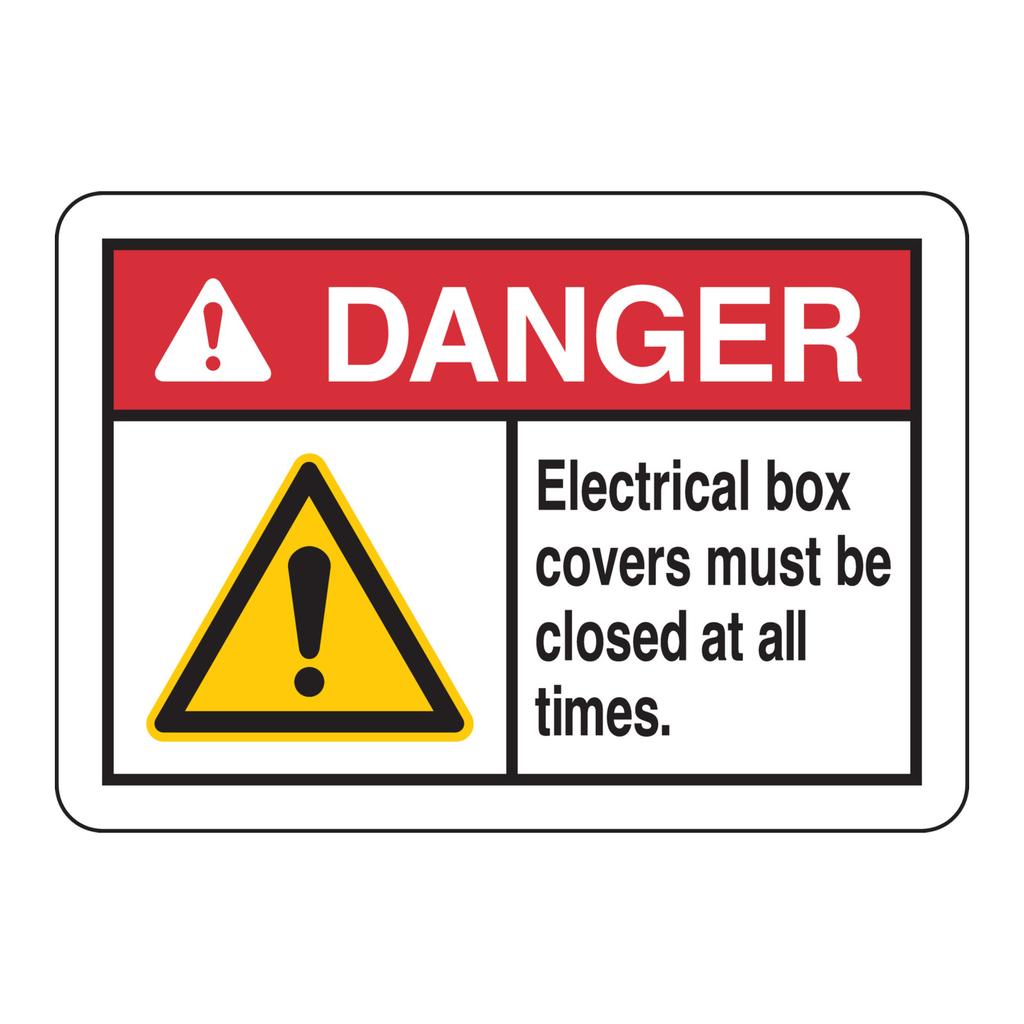 Brady DANGER Electrical Box Covers Must Be Closed At All Times. Sign
