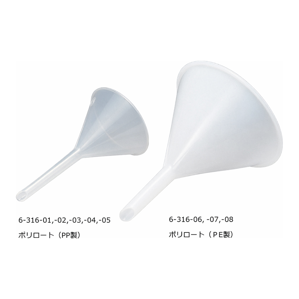 AS ONE Poly Funnel PP/PE, 폴리 깔때기