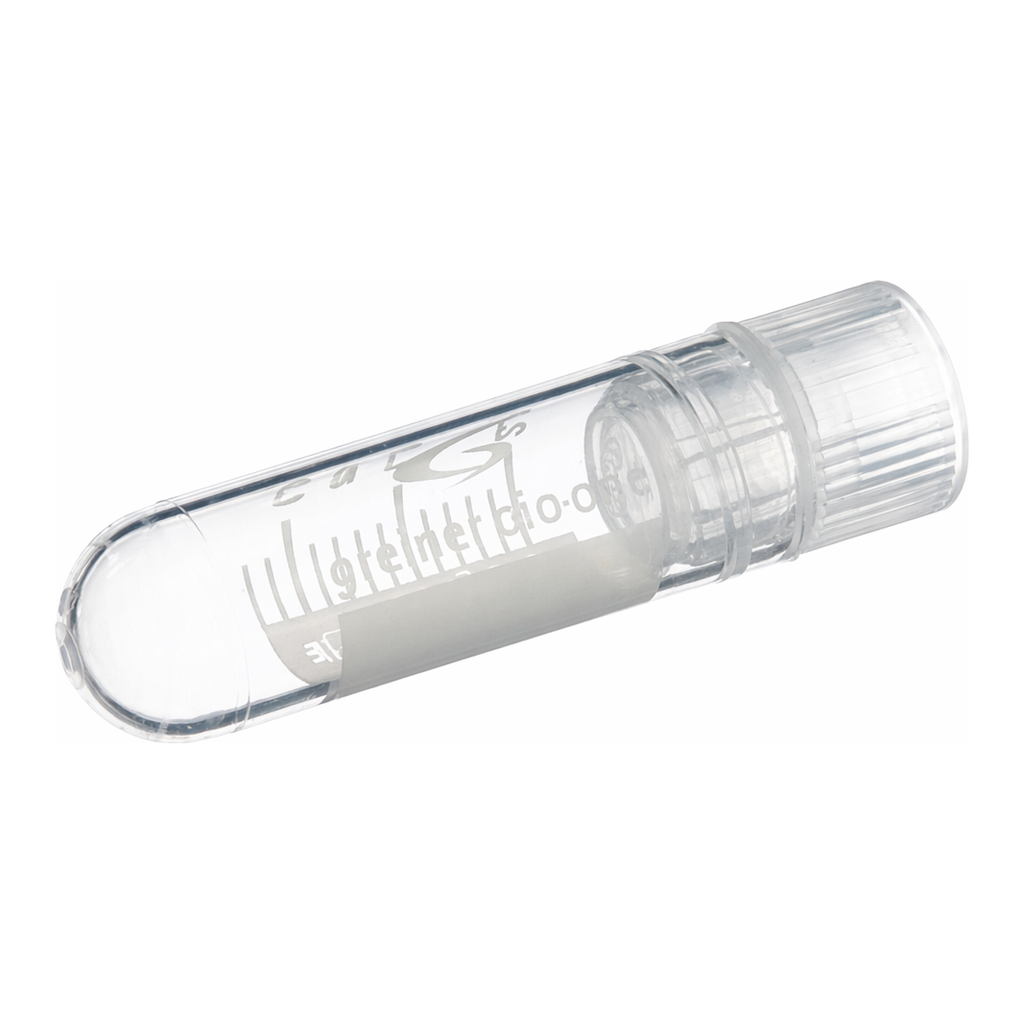 Greiner Bio One CRYO.S, 2 ML, PP, ROUND BOTTOM,INTERNAL THREAD, NATURAL SCREW CAP, WRITING AREA, NATURAL, STERILE, 100 PCS./BAG