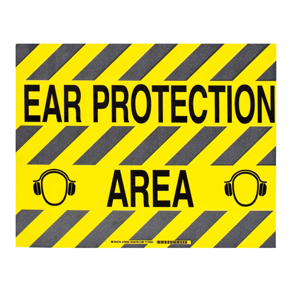 Brady EAR PROTECTION AREA ToughStripe Floor Sign