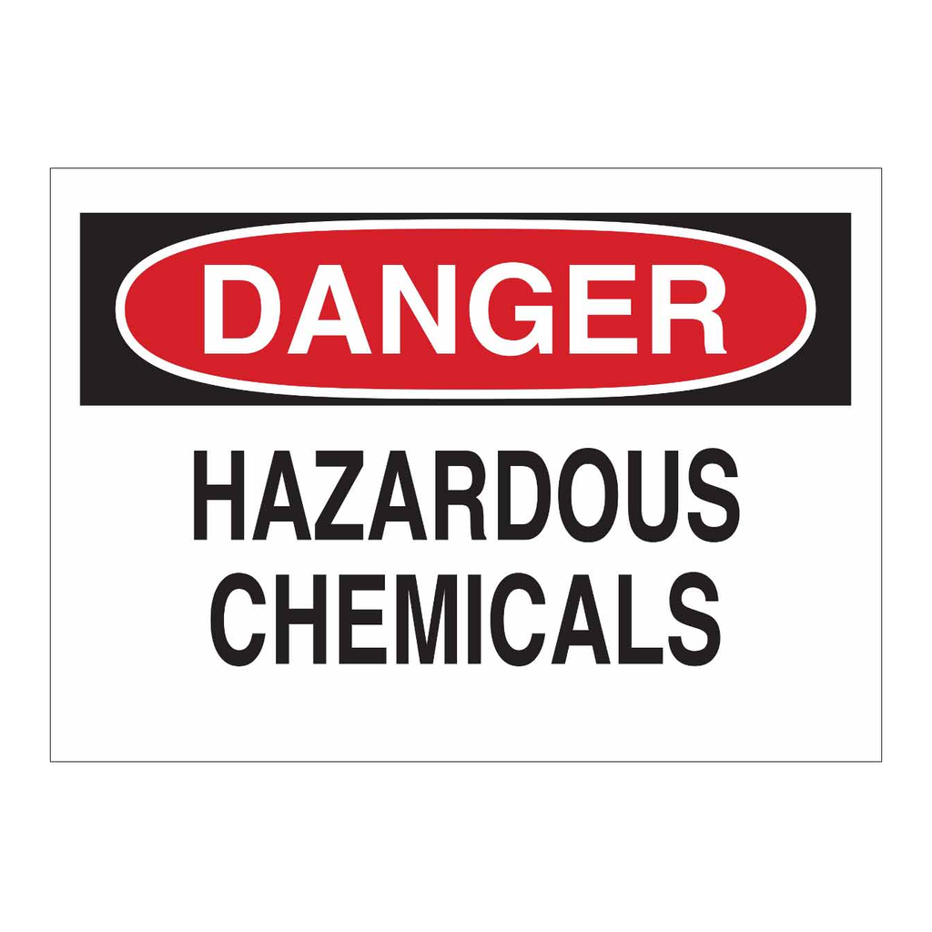 Brady DANGER Hazardous Chemicals Sign