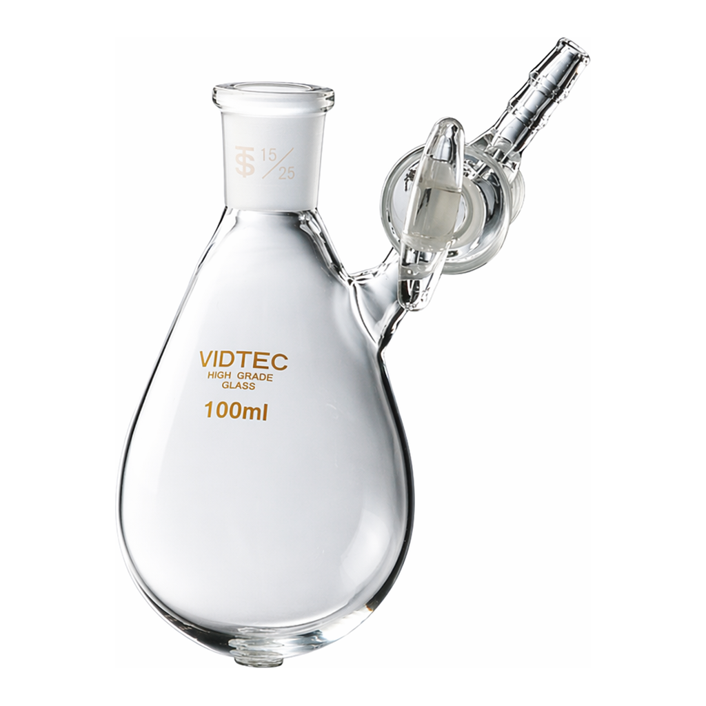 AS ONE Eggplant-Shaped Schlenk Flask(F Type. Glass Cock), 가지형 슈렌크 플라스크(F 타입. 유리 콕)
