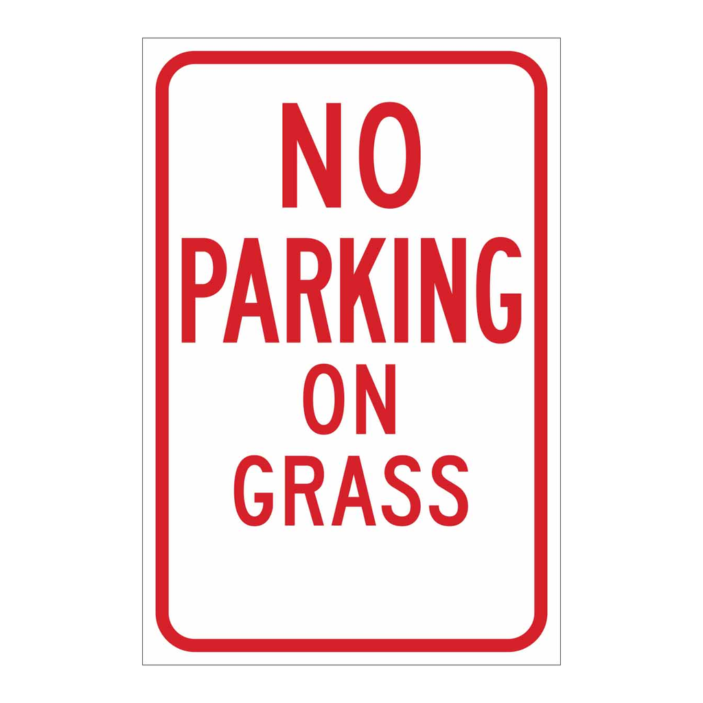 Brady No parking on grass sign