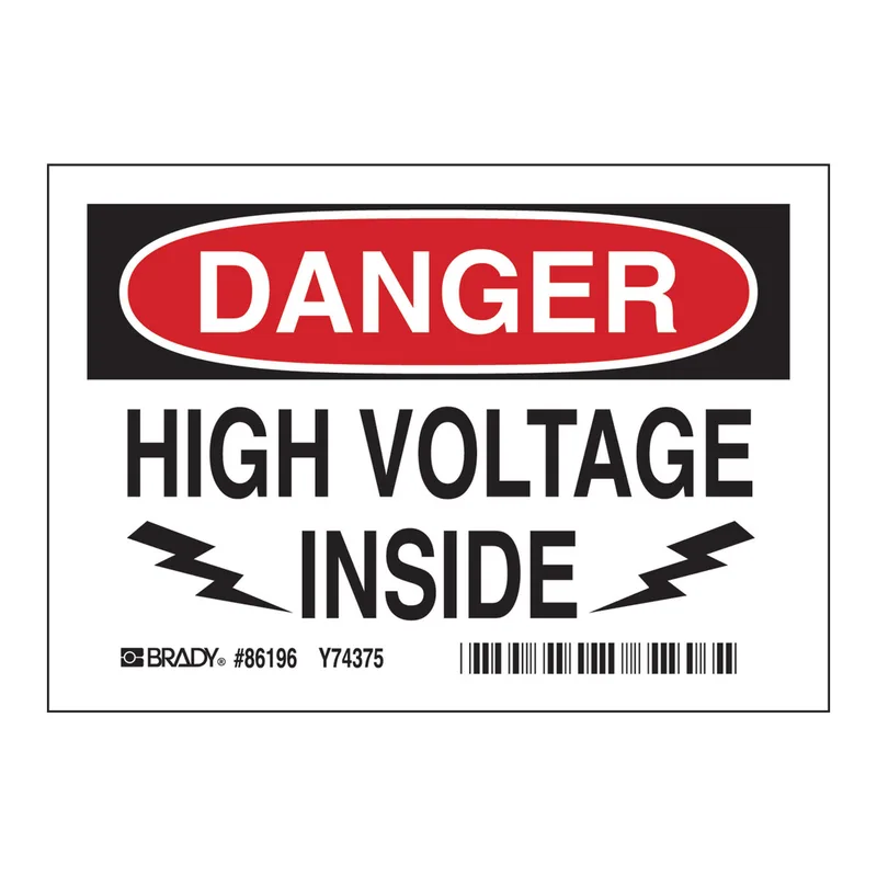 Brady DANGER High Voltage Inside Labels