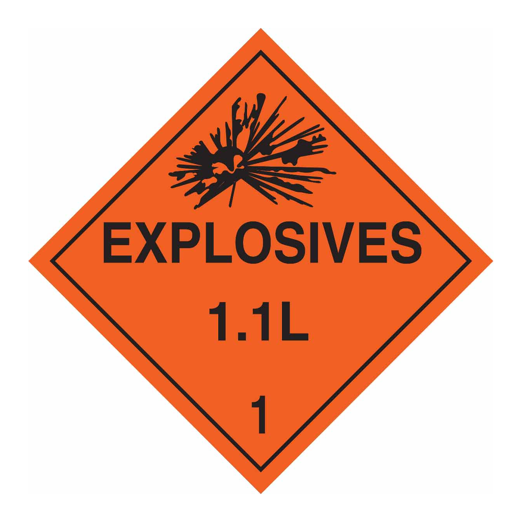 Brady Explosives 11L 1 Sign