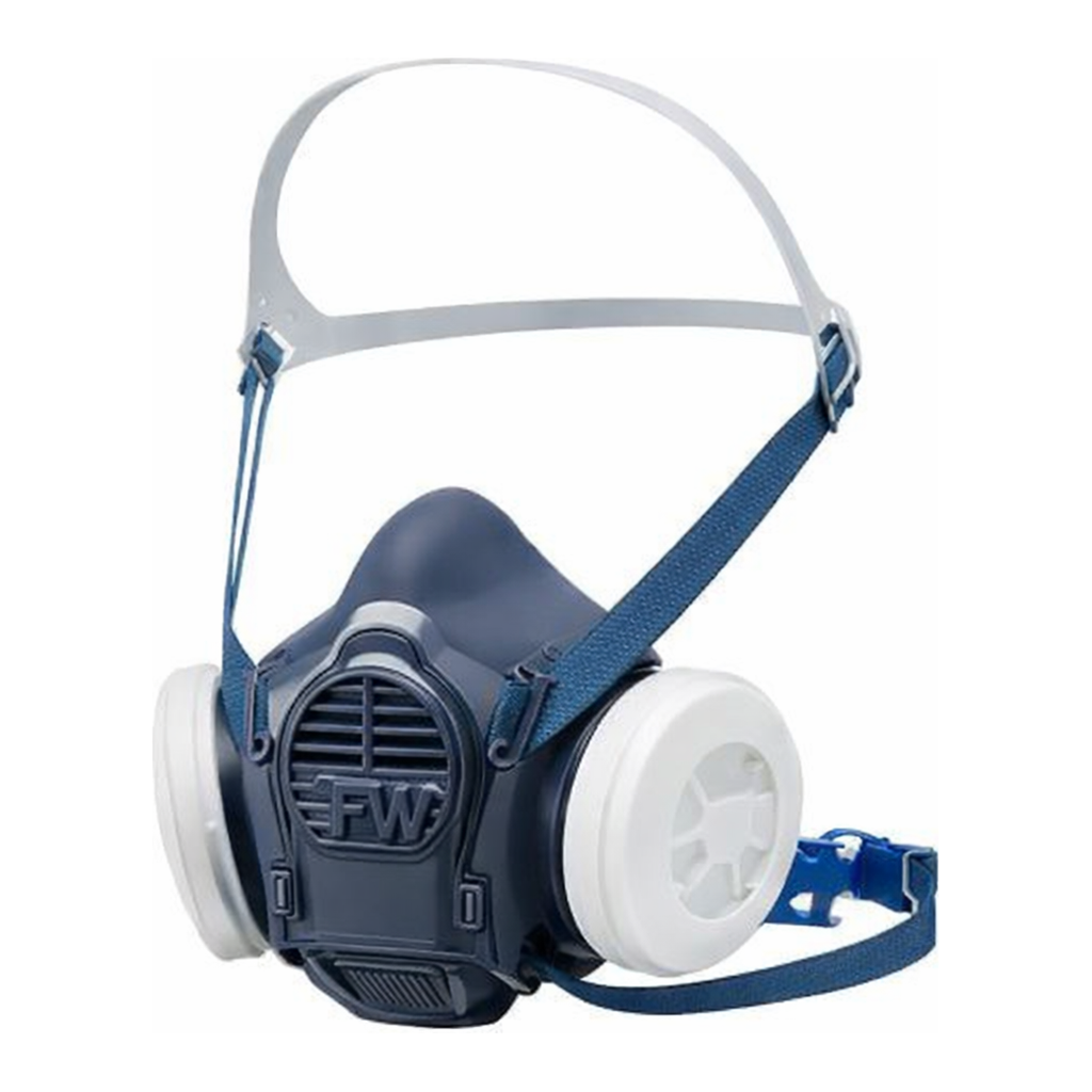AS ONE Dust-proof and Gas Mask (Half Face Type) (OfficiAlly Approved), 방진·방독 마스크 (반면형)(검정 마스크)