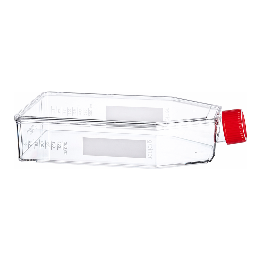 Greiner Bio One CELL CULTURE FLASK, 650 ML, 175 CM², PS,RED FILTER SCREW CAP, CLEAR, CELLSTAR® TC, HIGH FLASK DESIGN, STERILE, 4 PCS./BAG