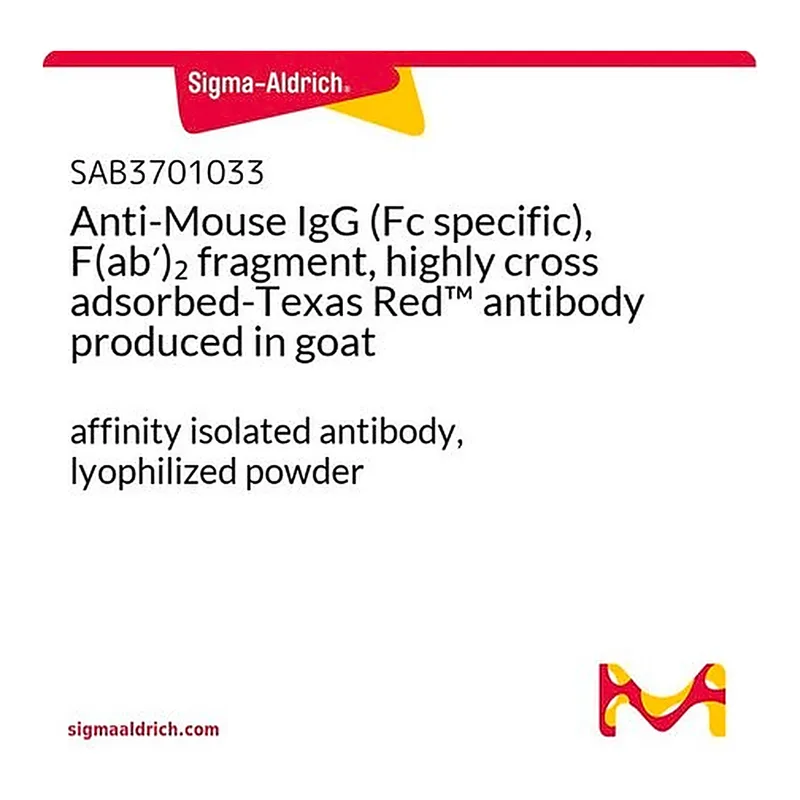 Merck Anti-Mouse IgG (Fc specific), F(ab')2 fragment, highly cross adsorbed-Texas Red(TM) antibody produced in goat