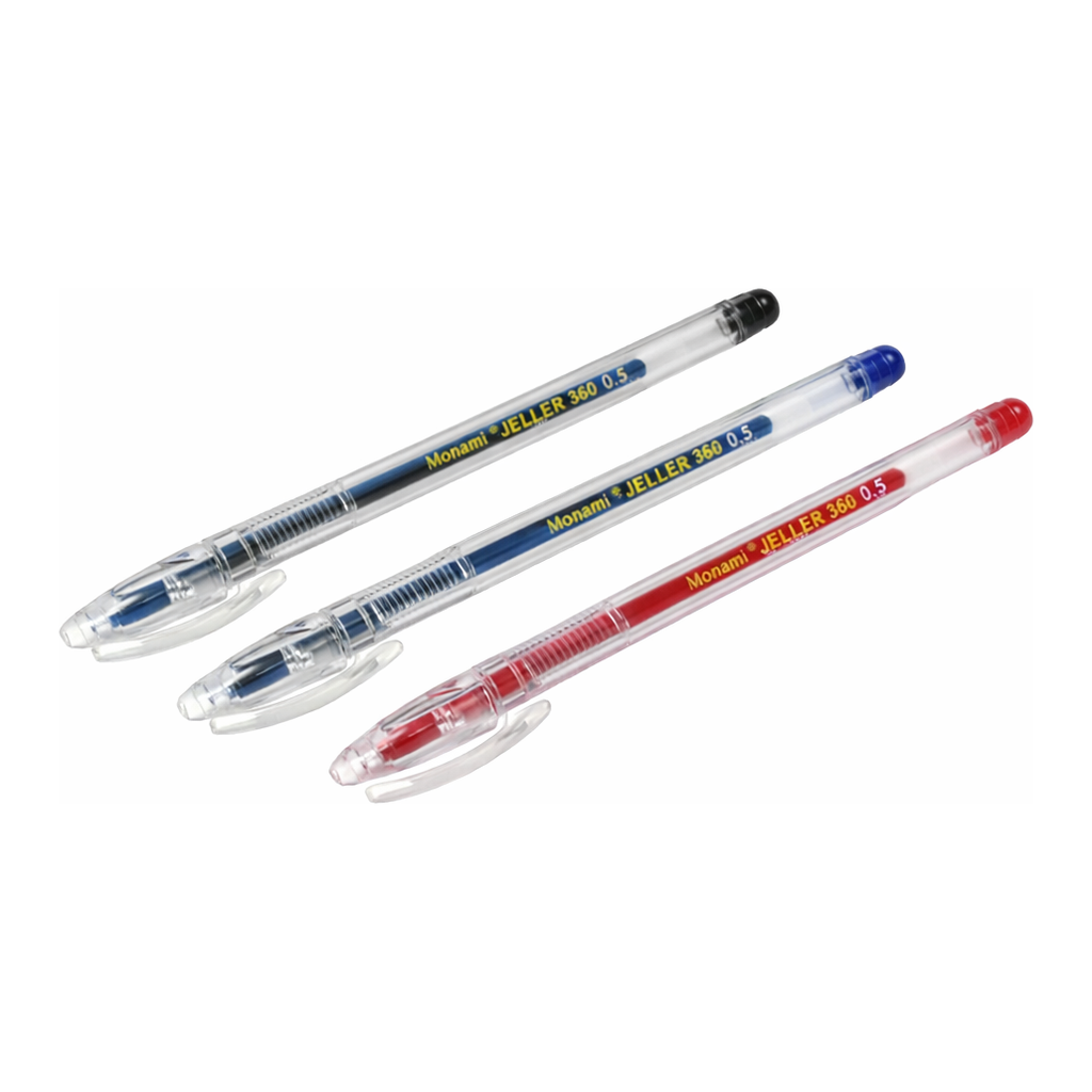 Daihan Science Monami 0.5mm Jeller Pen, Black·Blue·Red, 젤러펜