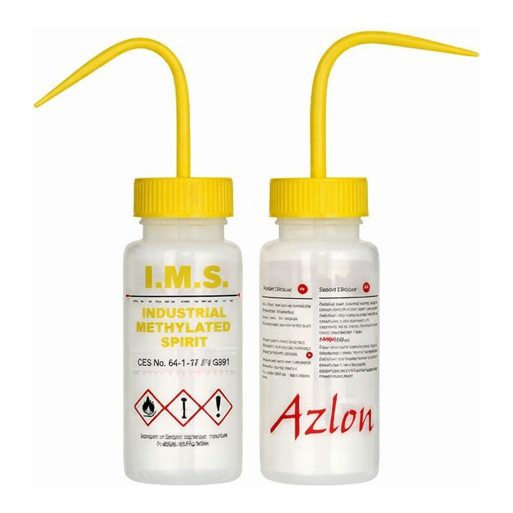 Merck AzlonÂ Multi-Lingual Safety Wash Bottles With Driplok Vapor Venting