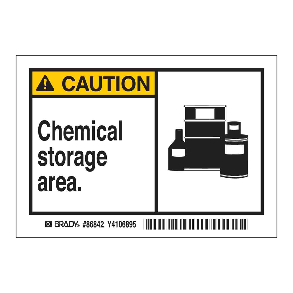 Brady CAUTION Chemical storage area. Labels