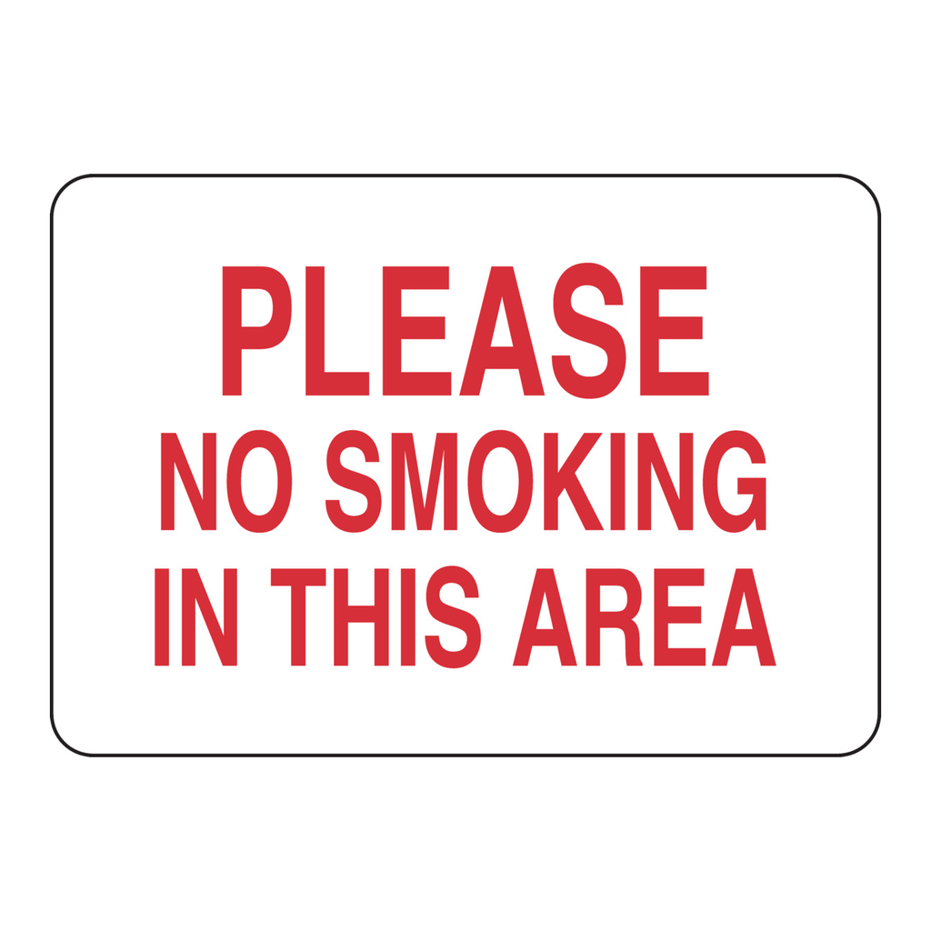 Brady Please No Smoking In This Area Sign