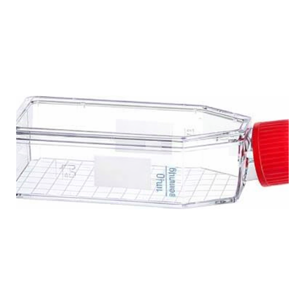 Greiner Bio One CELL CULTURE FLASK, 50 ML, 25 CM², PS,RED STANDARD SCREW CAP, MEASURING GRID, CLEAR, CELLSTAR® TC, STERILE, 10 PCS./BAG