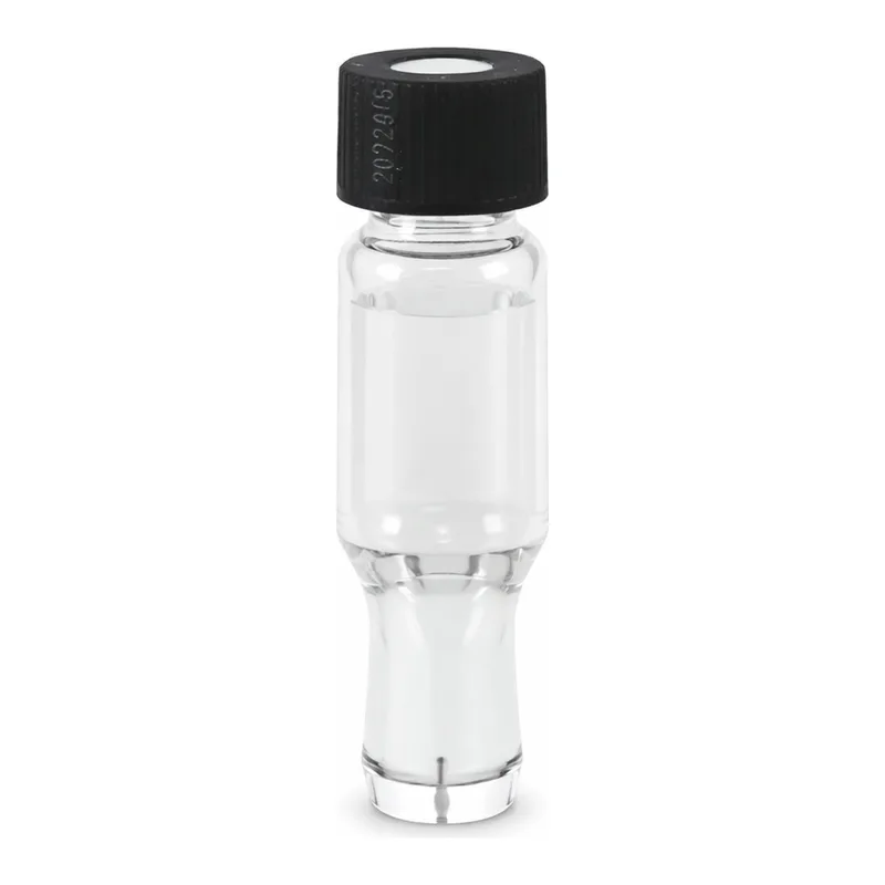 Waters Clear Glass 12 x 32 mm Snap Neck Total Recovery Vial, with Cap and PTFE/silicone Septum , 1 mL Volume, 100/pk