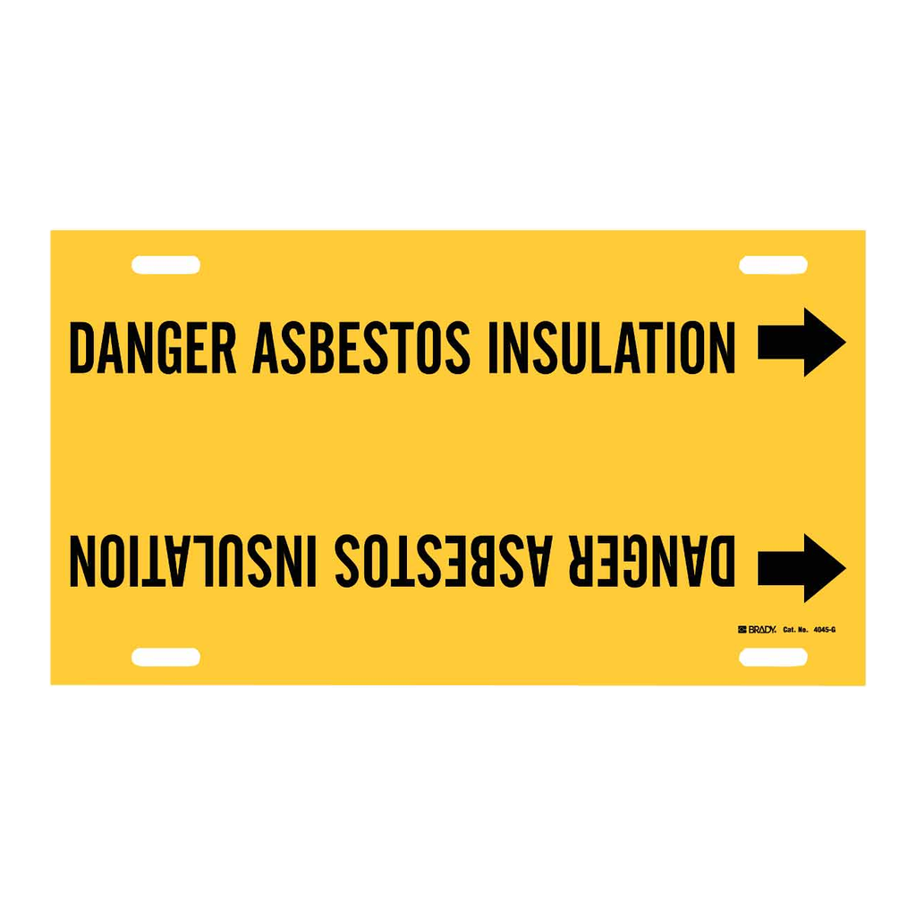 Brady DANGER ASBESTOS INSULATION Snap-On/Strap-On Pipe Marker