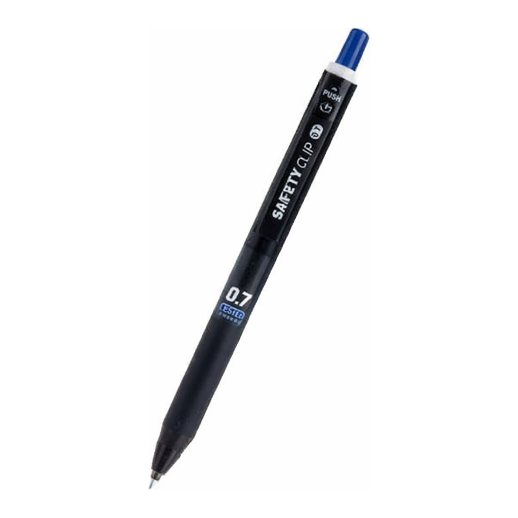 OFFICENEX [국제특허제품]마이펜 세이프티클립 볼펜 청색 (0.7mm/1EA)