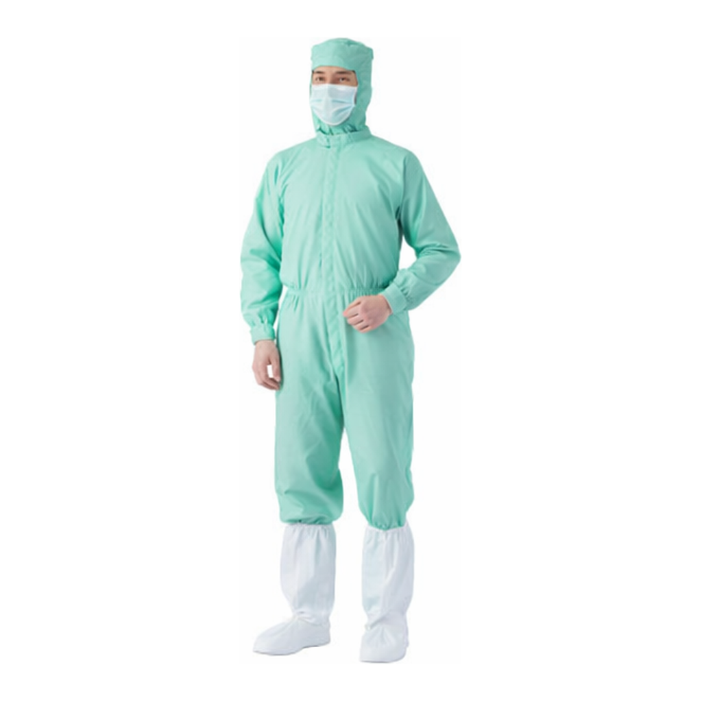 AS ONE Anti-Contamination Coverall AS 1401 (Compatible with IC tags) Green S