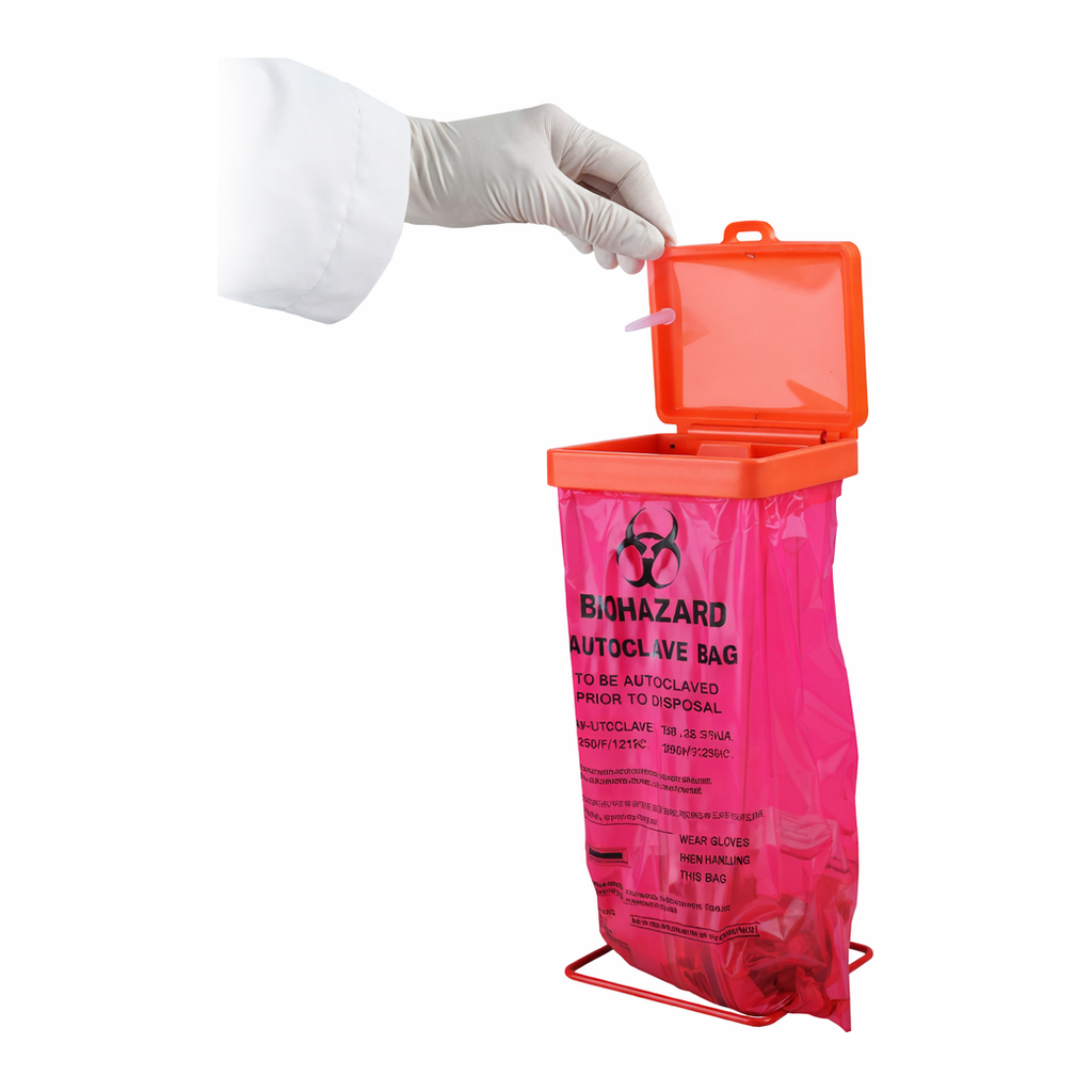 Bel-Art Poxygrid Bench-Top Biohazard Bag Holder Kit 탁상용 멸균백 홀더 키트_외산