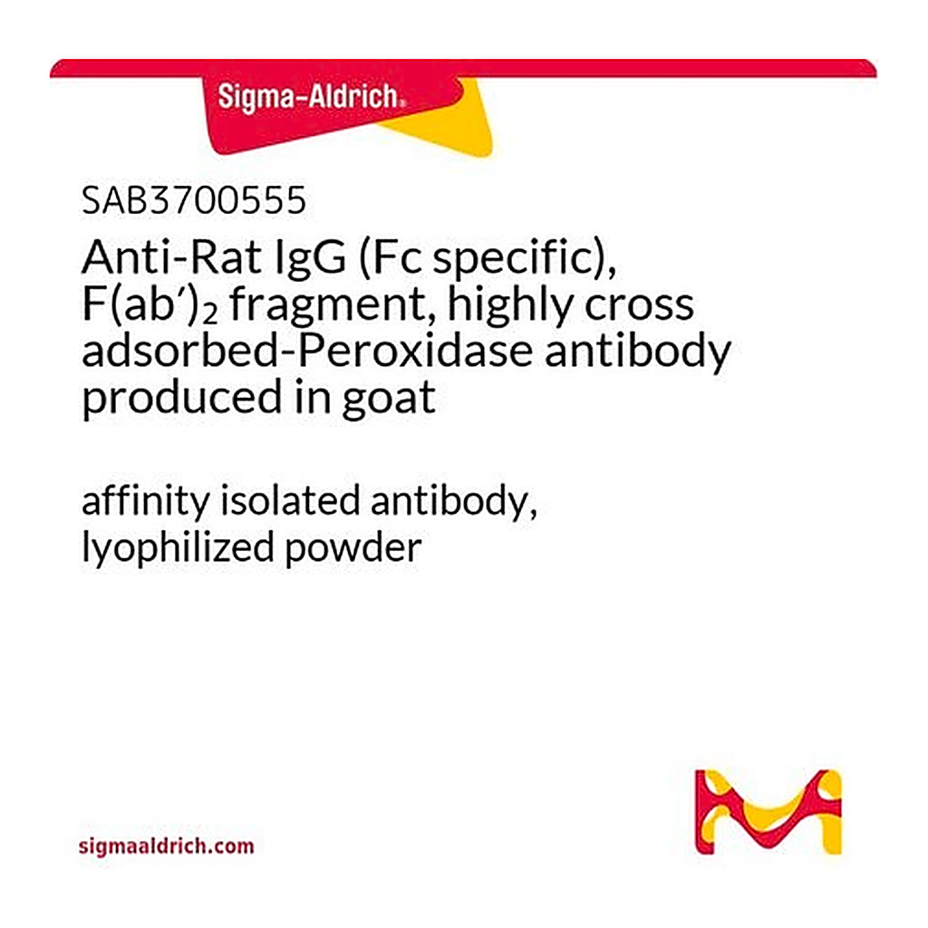 Merck Anti-Rat IgG (Fc specific), F(ab')2 fragment, highly cross adsorbed-Peroxidase antibody produced in goat