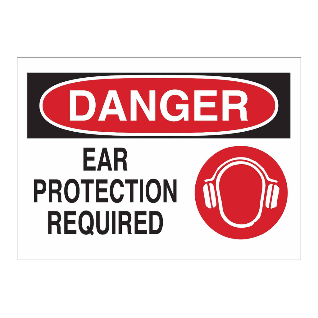 Brady DANGER Ear Protection Required Sign