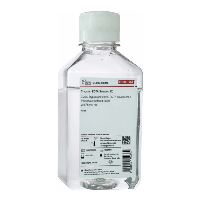 Himedia Trypsin-EDTA Solution 10X w/ 0.5% Trypsin and 0.2% EDTA in Dulbecco`s Phosphate Buffered Saline w/o Phenol red