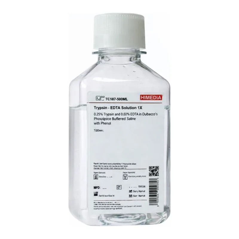 Himedia Trypsin-EDTA Solution 1X w/ 0.05% Trypsin and 0.02% EDTA in Dulbecco`s Phosphate Buffered Saline w/o Phenol red