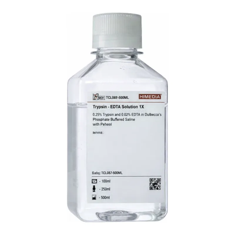 Himedia Trypsin-EDTA Solution 1X w/ 0.25% Trypsin, 0.1% EDTA in Hanks` Balanced Salt Solution w/o Phenol red