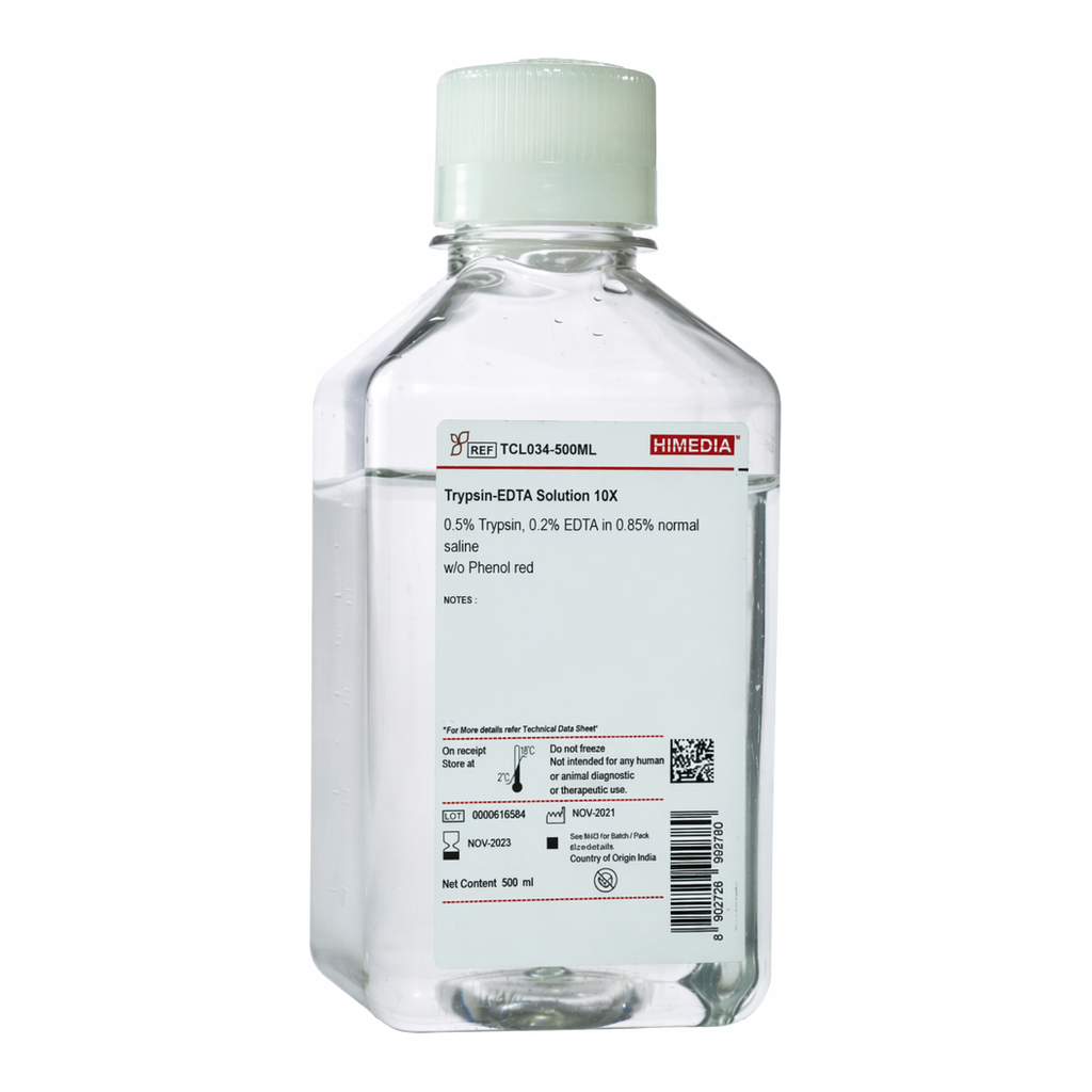 Himedia Trypsin-EDTA Solution 10X 0.5% Trypsin, 0.2% EDTA in 0.85% normal saline w/o Phenol red
