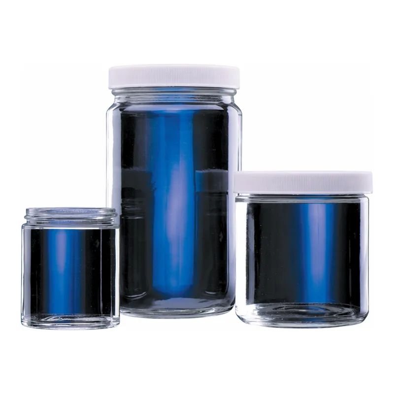 Thermo Fisher Scientific Wheaton Clear Straight-Sided Jars with TFE-lined Caps