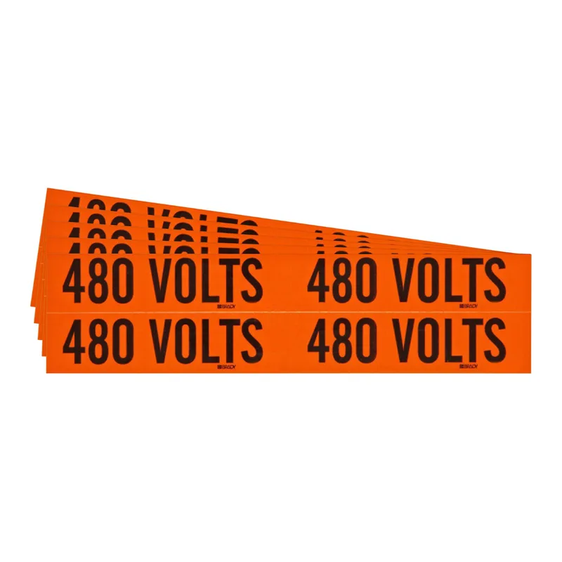 Brady 480 Volts Conduit and Voltage Labels