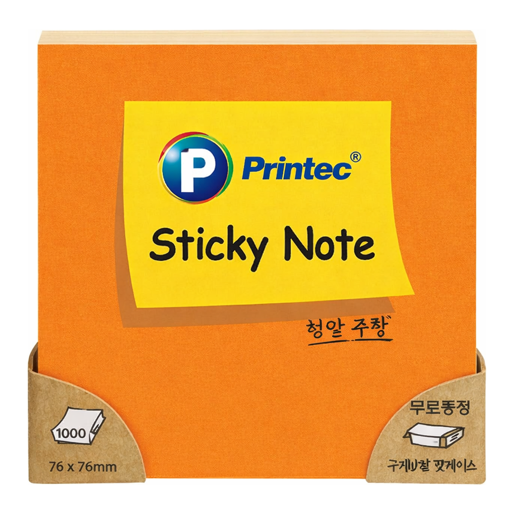 OFFICENEX 프린텍 N7676G 스티키노트 형광연두 76*76 100매