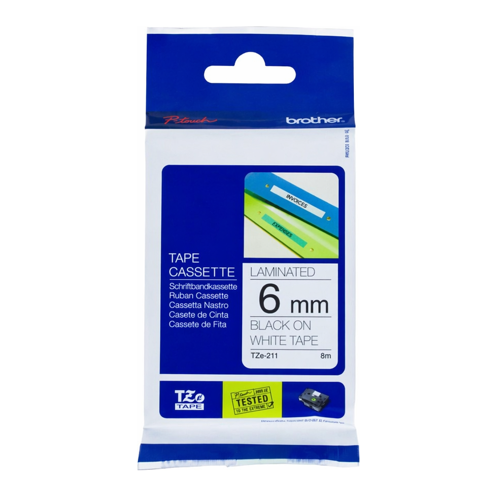 OFFICENEX 브라더 테이프카트리지(TZe-211/6mm/흰색/흑색문자)