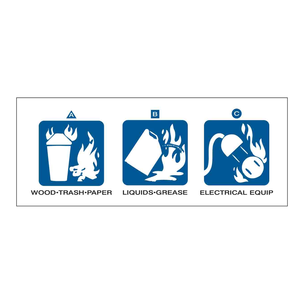 Brady Dry Chemical or Halogenated Hydrocarbon Fire Extinguisher Labels