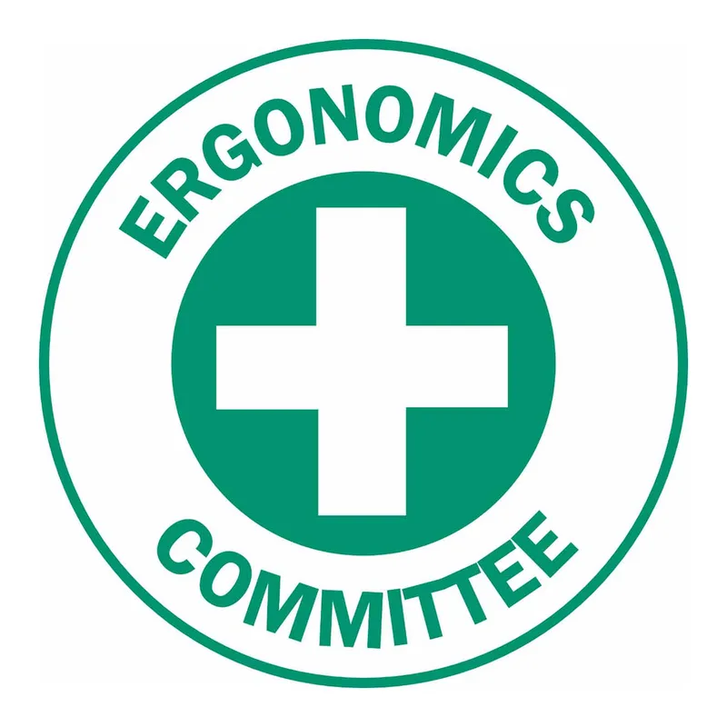 Brady ERGONOMICS COMMITTEE Hard Hat Labels