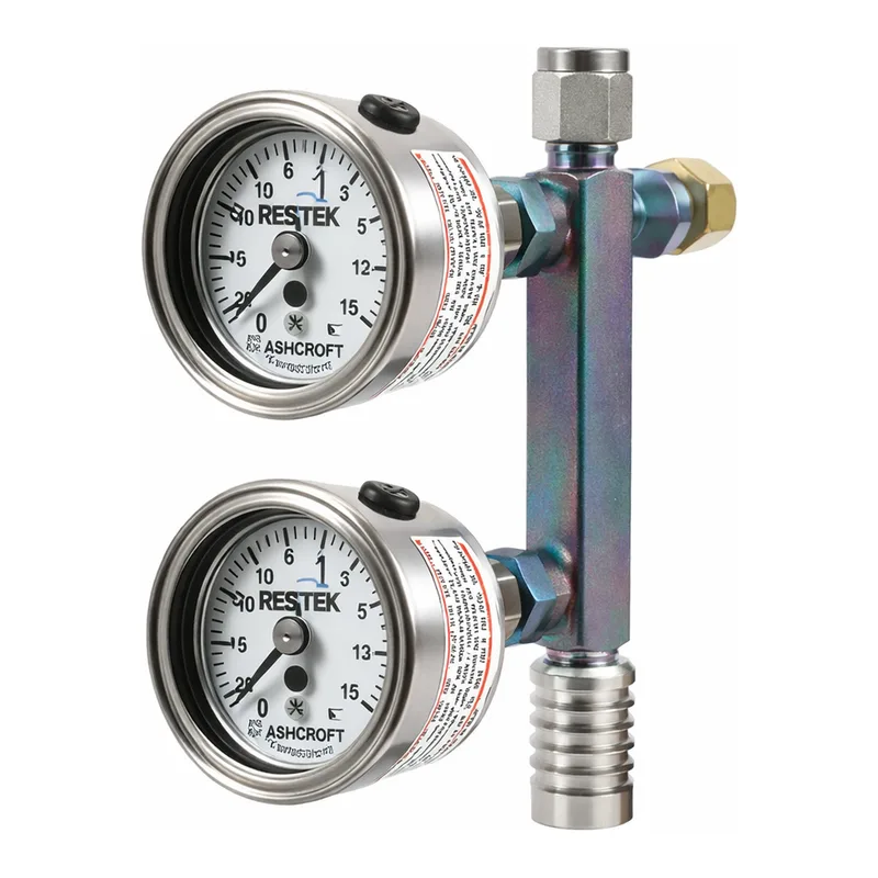 Restek Soil Vapor Sampler dual gauge female QC 150 ml/min Siltek-treated