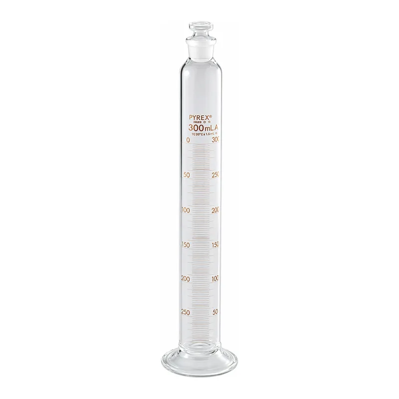 AS ONE PYREX® JIS Graduated Cylinder with Plug, 유전 메스실린더(JIS 규격)
