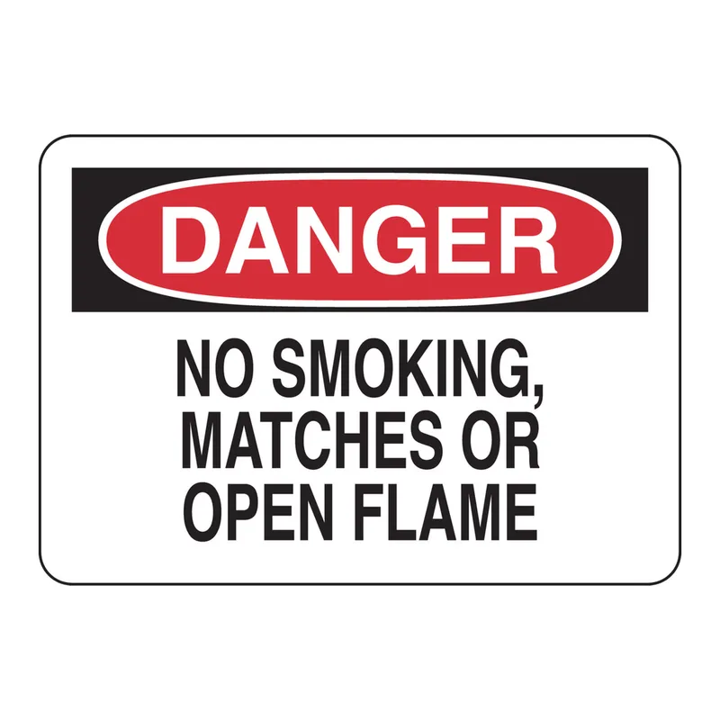 Brady DANGER No Smoking, Matches Or Open Flame Sign