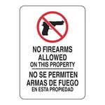Brady Bilingual No Firearms Allowed On This Property Sign