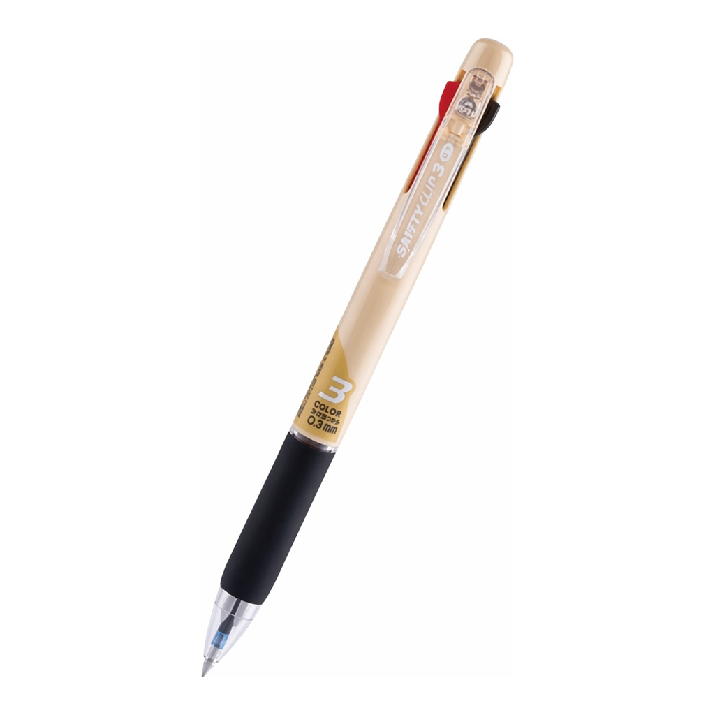 OFFICENEX 마이펜 세이프티클립 3색볼펜(0.5mm/베이지/1EA)