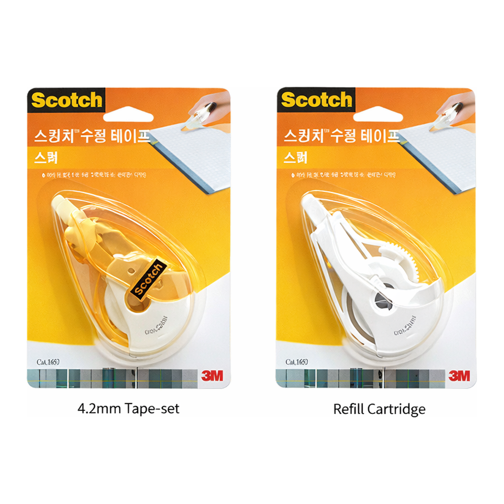 Daihan Science 3M Scotch “1652” 4.2mm Correction Tape, Available Clean Copy, w4.2mm×L8m<br>With