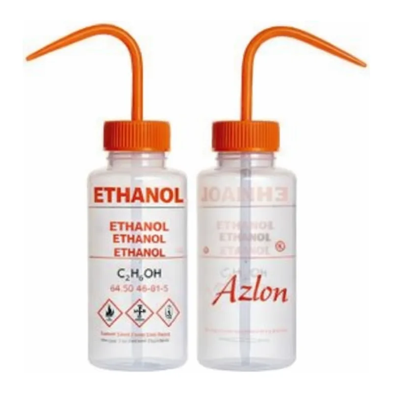 Merck Azlon Multi-Lingual Safety Wash Bottles With Driplok Vapor Venting